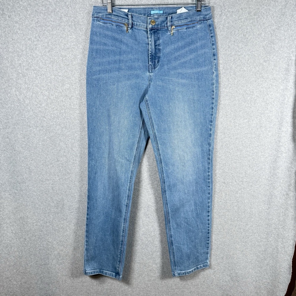 J McLaughlin Women's Light Wash High Rise Straight Leg Jeans Size 8 Classic